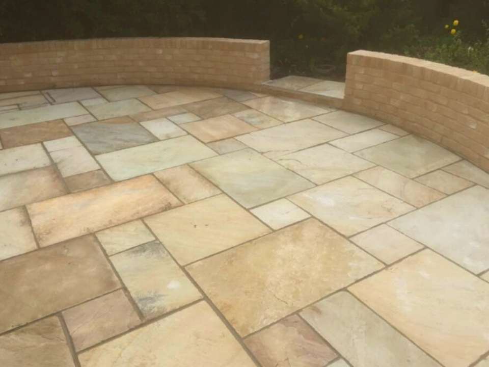 Brick retaining wall for landscaping in Suffolk