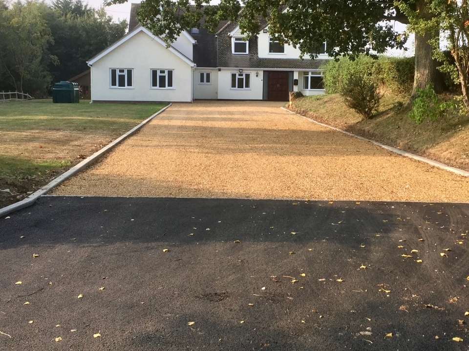 Driveway and front garden landscaping project in Suffolk